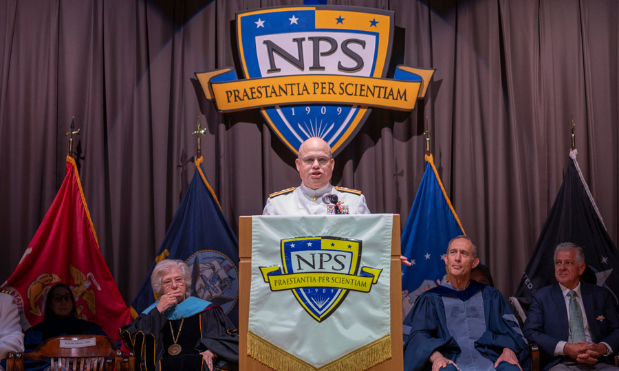 In Commencement Address, Commander Task Force 66 Celebrates Graduates, Underscores Strategic Advantage of NPS