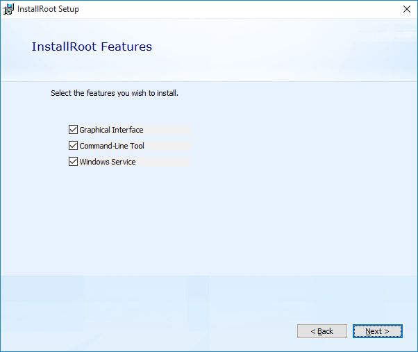 install root features